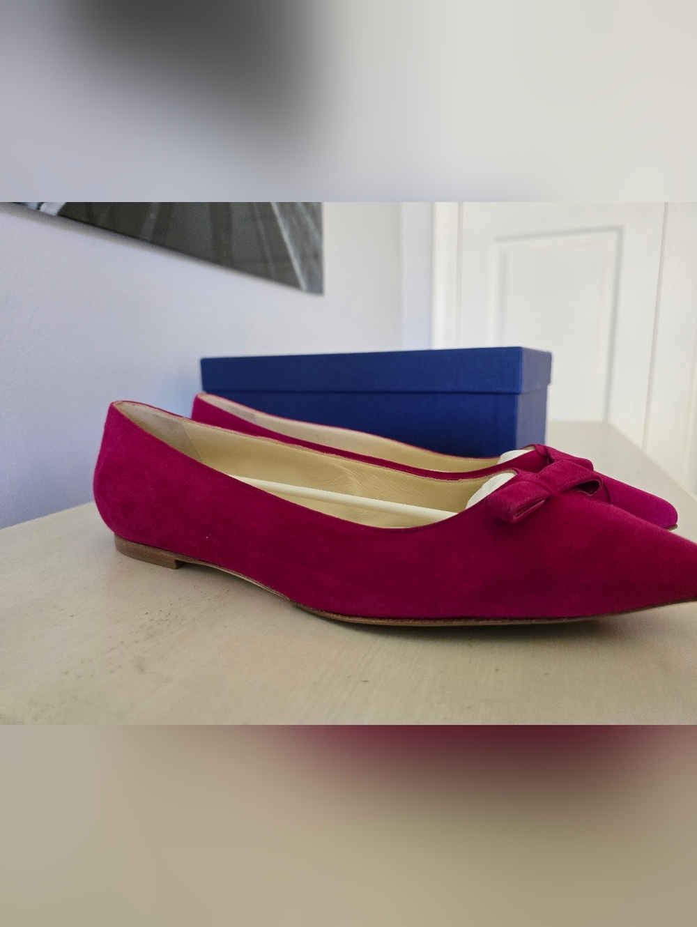 NIB Sarah Flint Natalie Flats In Pomegranate Suede-sz 40-sz 9-sz 9.5